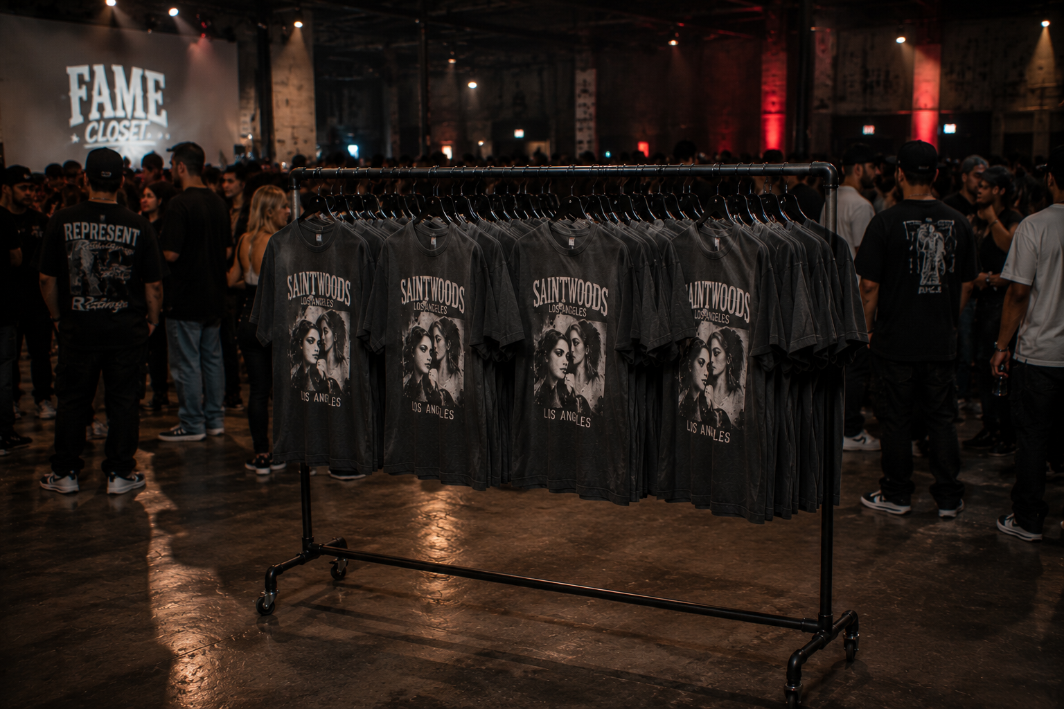 Fame Closet bootleg pop-up shop on the event floor