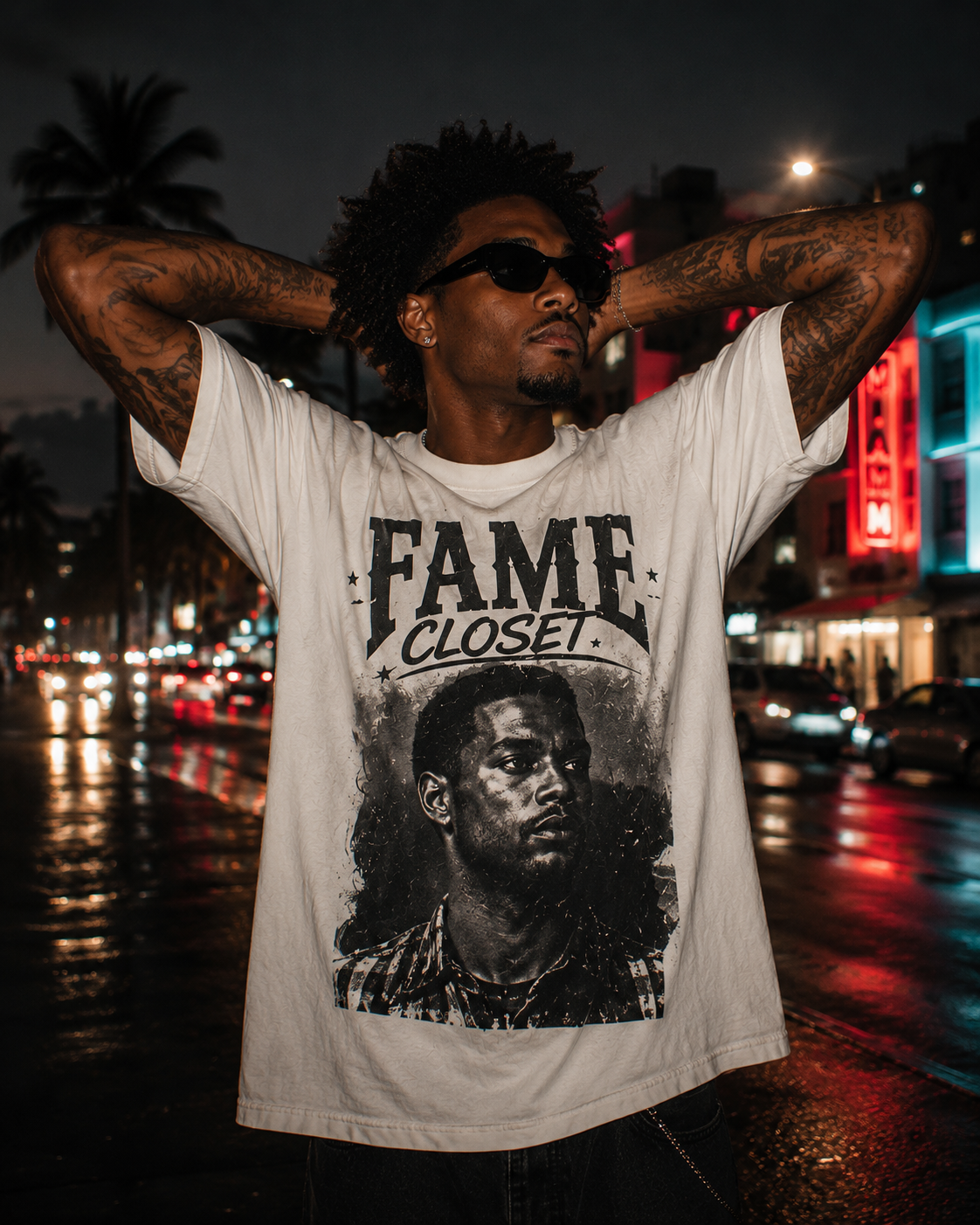 Fame Closet tee — Miami nights